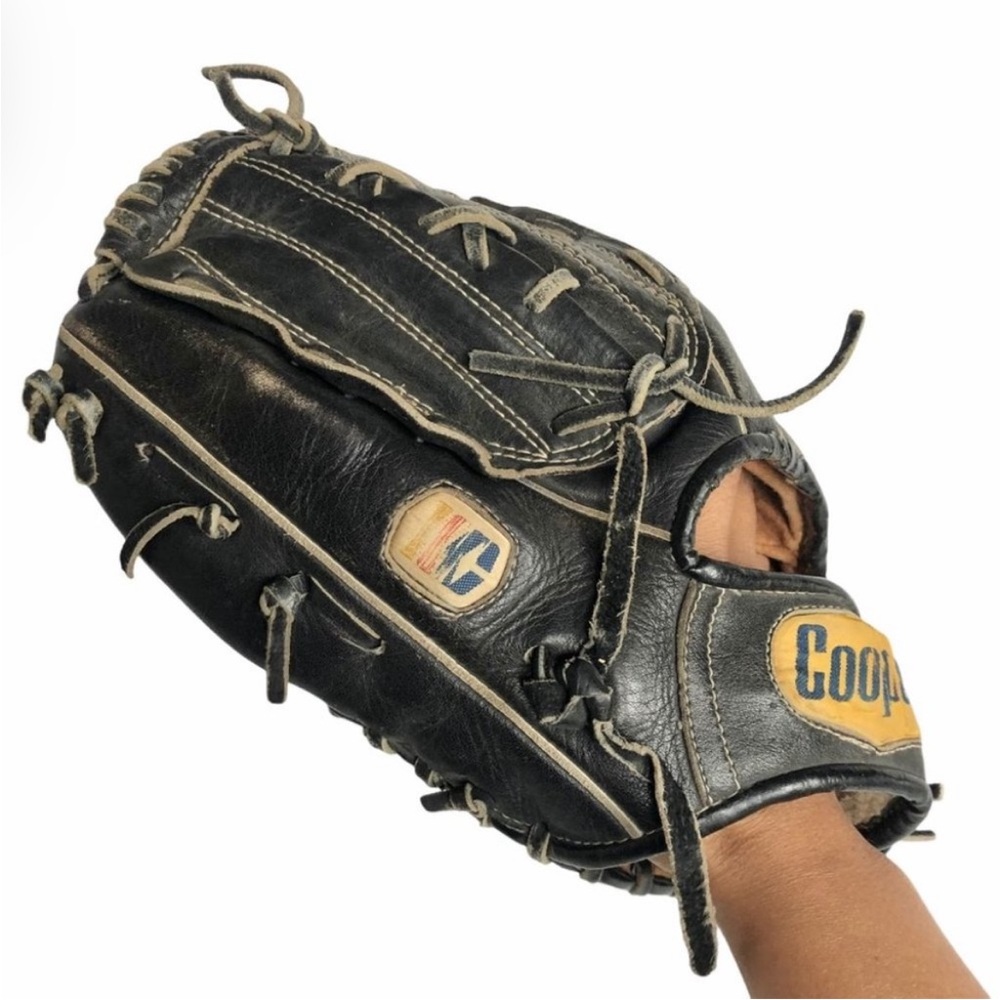 Vintage Cooper Black Leather Baseball Glove LHT